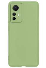 NoXx Hoes Geschikt voor Xiaomi 12 Lite Hoesje Cover Siliconen Back Case Hoes Met 2x Screenprotector - Groen
