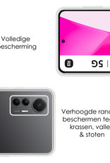 NoXx Hoes Geschikt voor Xiaomi 12 Lite Hoesje Cover Siliconen Back Case Hoes Met 2x Screenprotector - Transparant