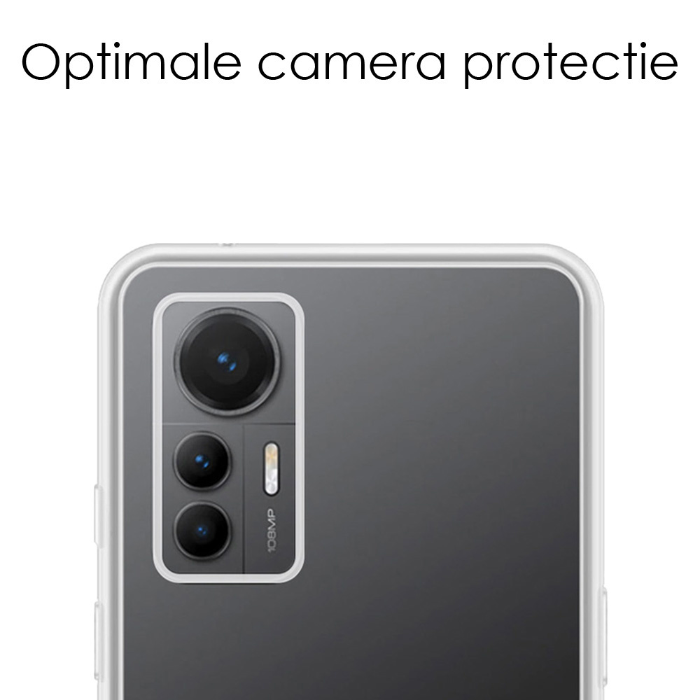 NoXx Hoes Geschikt voor Xiaomi 12 Lite Hoesje Cover Siliconen Back Case Hoes Met 2x Screenprotector - Transparant