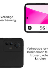 NoXx Hoes Geschikt voor Xiaomi 12 Lite Hoesje Cover Siliconen Back Case Hoes Met 2x Screenprotector - Zwart