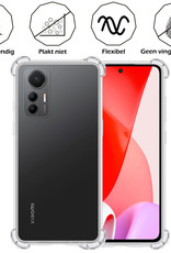 Nomfy Hoesje Geschikt voor Xiaomi 12 Lite Hoesje Shock Proof Cover Case Shockproof Met 2x Screenprotector - Hoes Geschikt voor Xiaomi 12 Lite Hoes Siliconen Back Case - Transparant