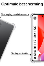 Nomfy Hoesje Geschikt voor Xiaomi 12 Lite Hoesje Shock Proof Cover Case Shockproof Met 2x Screenprotector - Hoes Geschikt voor Xiaomi 12 Lite Hoes Siliconen Back Case - Transparant