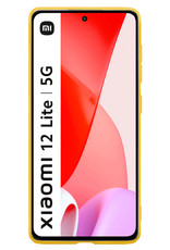 Nomfy Xiaomi 12 Lite Hoesje Siliconen Case Back Cover Met Screenprotector - Xiaomi 12 Lite Hoes Cover Silicone - Geel