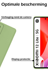 Nomfy Hoesje Geschikt voor Xiaomi 12 Lite Hoesje Siliconen Cover Case Met Screenprotector - Hoes Geschikt voor Xiaomi 12 Lite Hoes Back Case - Groen