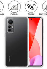 Nomfy Hoesje Geschikt voor Xiaomi 12 Lite Hoesje Siliconen Cover Case Met Screenprotector - Hoes Geschikt voor Xiaomi 12 Lite Hoes Back Case - Transparant