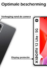 Nomfy Hoesje Geschikt voor Xiaomi 12 Lite Hoesje Siliconen Cover Case Met Screenprotector - Hoes Geschikt voor Xiaomi 12 Lite Hoes Back Case - Transparant
