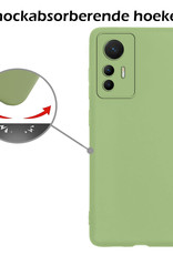Nomfy Hoesje Geschikt voor Xiaomi 12 Lite Hoesje Siliconen Cover Case Met 2x Screenprotector - Hoes Geschikt voor Xiaomi 12 Lite Hoes Back Case - Groen