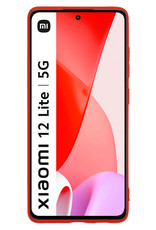 Nomfy Hoesje Geschikt voor Xiaomi 12 Lite Hoesje Siliconen Cover Case Met 2x Screenprotector - Hoes Geschikt voor Xiaomi 12 Lite Hoes Back Case - Rood