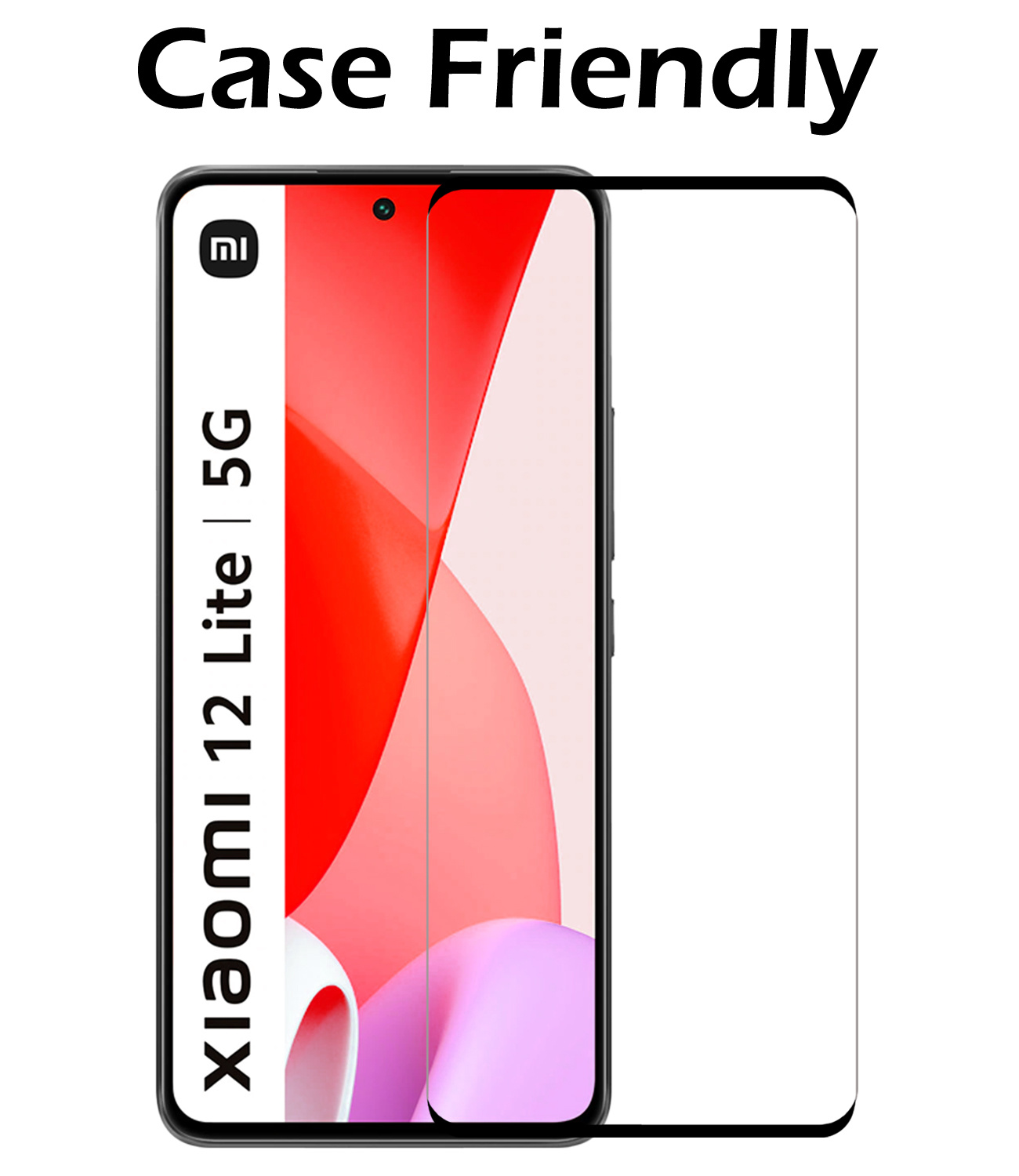 Nomfy Hoesje Geschikt voor Xiaomi 12 Lite Hoesje Siliconen Cover Case Met 2x Screenprotector - Hoes Geschikt voor Xiaomi 12 Lite Hoes Back Case - Rood
