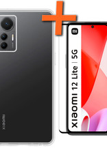 Nomfy Hoesje Geschikt voor Xiaomi 12 Lite Hoesje Siliconen Cover Case Met Screenprotector - Hoes Geschikt voor Xiaomi 12 Lite Hoes Back Case - Transparant