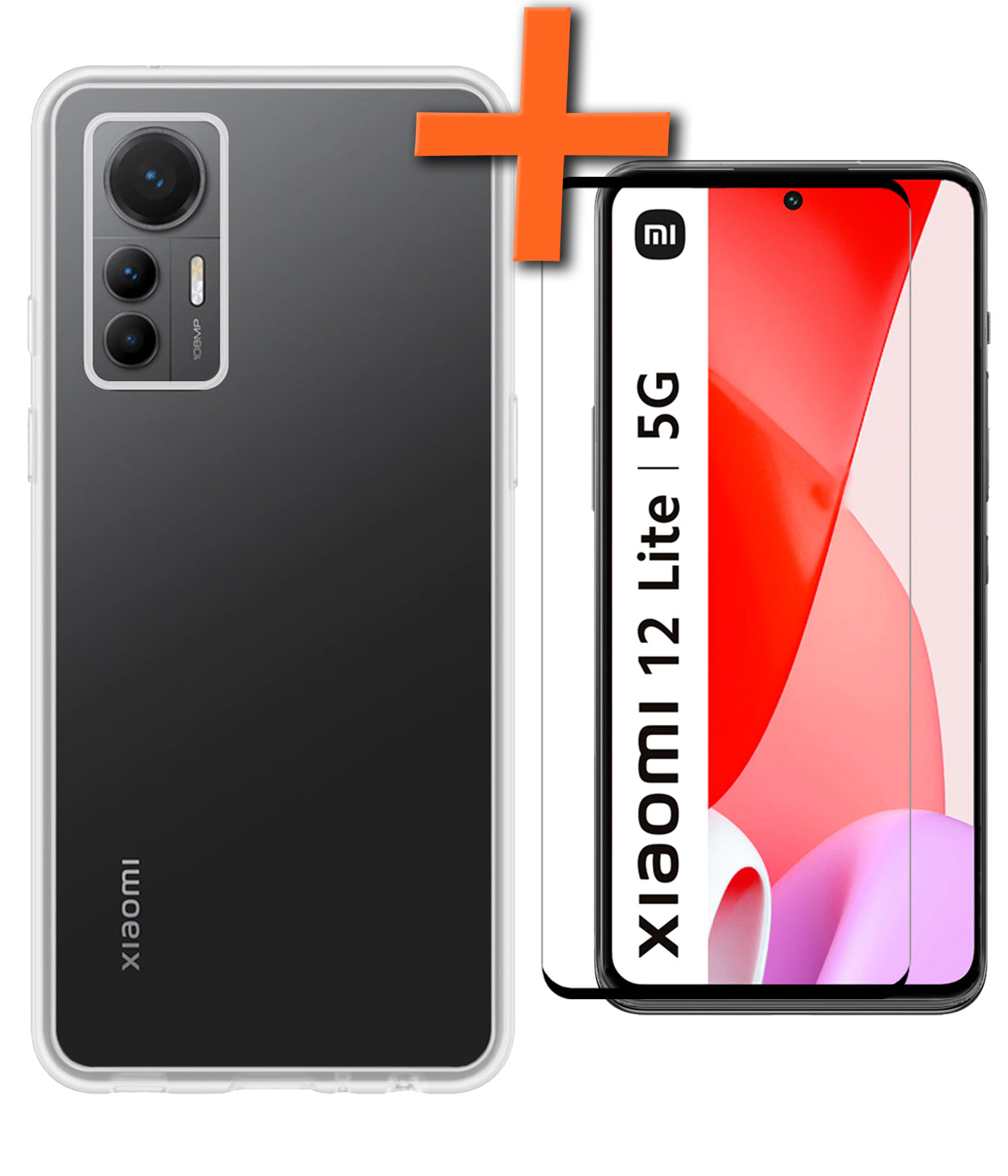 Nomfy Hoesje Geschikt voor Xiaomi 12 Lite Hoesje Siliconen Cover Case Met Screenprotector - Hoes Geschikt voor Xiaomi 12 Lite Hoes Back Case - Transparant