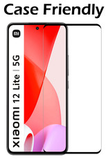 Nomfy Xiaomi 12 Lite Hoesje Siliconen Case Back Cover Met Screenprotector - Xiaomi 12 Lite Hoes Cover Silicone - Licht Roze