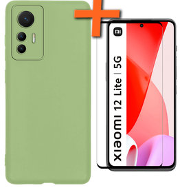 Nomfy Nomfy Xiaomi 12 Lite Hoesje Siliconen Met Screenprotector - Groen