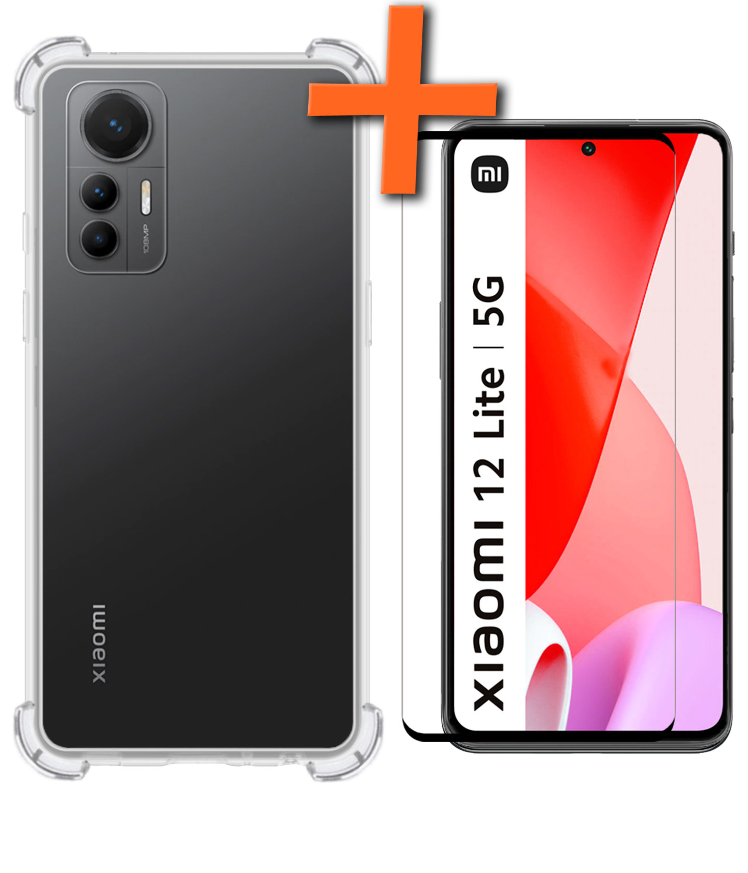 Nomfy Hoesje Geschikt voor Xiaomi 12 Lite Hoesje Shock Proof Cover Case Shockproof Met Screenprotector - Hoes Geschikt voor Xiaomi 12 Lite Hoes Siliconen Back Case - Transparant