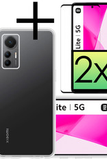 NoXx Hoes Geschikt voor Xiaomi 12 Lite Hoesje Cover Siliconen Back Case Hoes Met 2x Screenprotector - Transparant