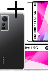 NoXx Hoes Geschikt voor Xiaomi 12 Lite Hoesje Cover Siliconen Back Case Hoes Met Screenprotector - Transparant
