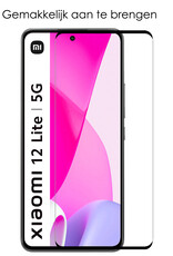 NoXx Hoes Geschikt voor Xiaomi 12 Lite Hoesje Cover Siliconen Back Case Hoes Met Screenprotector - Donkerblauw