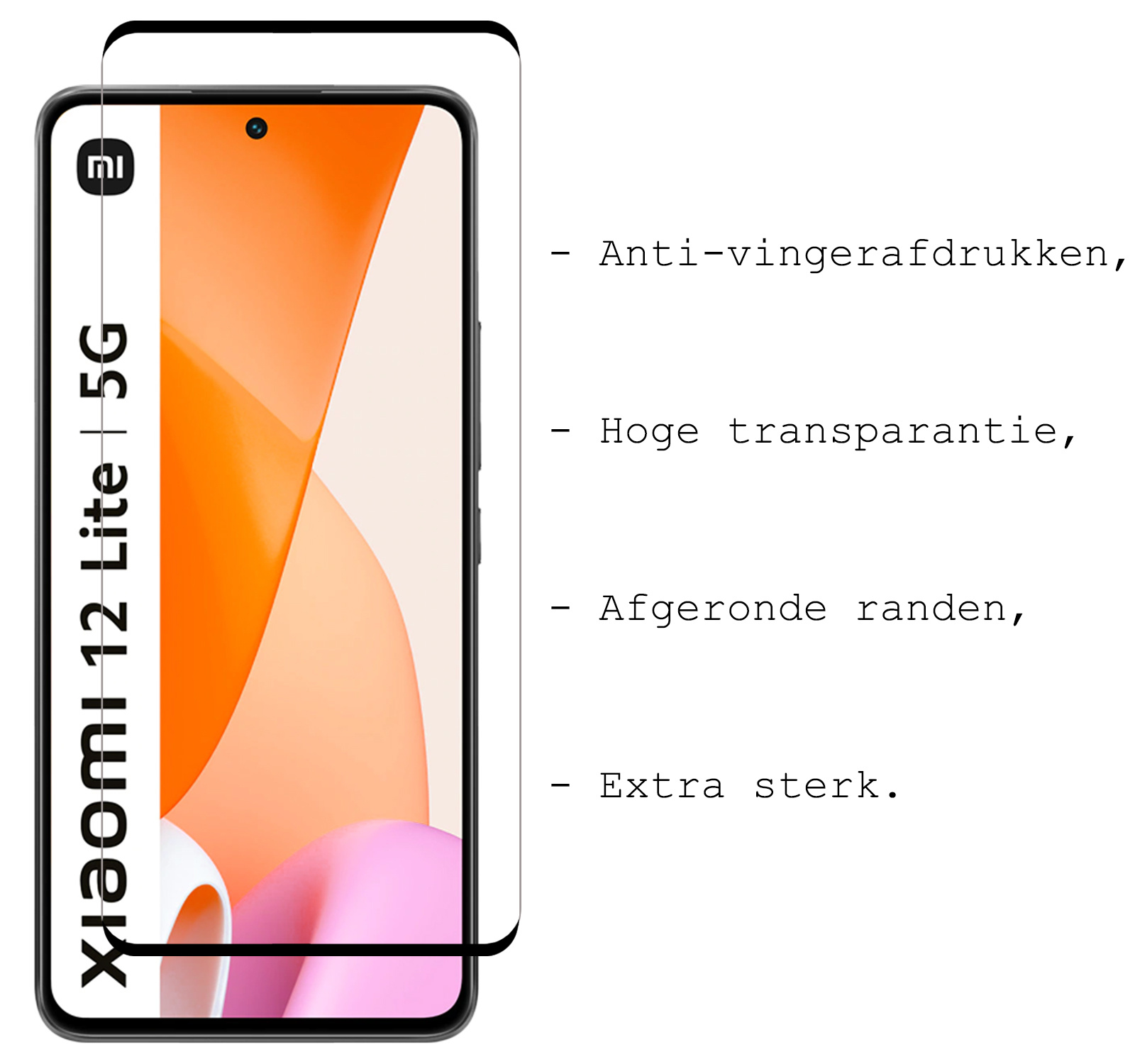 BASEY. Hoes Geschikt voor Xiaomi 12 Lite Hoesje Siliconen Back Cover Case Met 2x Screenprotector - Hoesje Geschikt voor Xiaomi 12 Lite Hoes Cover Hoesje - Donkerblauw