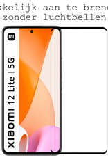 BASEY. Hoes Geschikt voor Xiaomi 12 Lite Hoesje Siliconen Back Cover Case Met 2x Screenprotector - Hoesje Geschikt voor Xiaomi 12 Lite Hoes Cover Hoesje - Donkerblauw