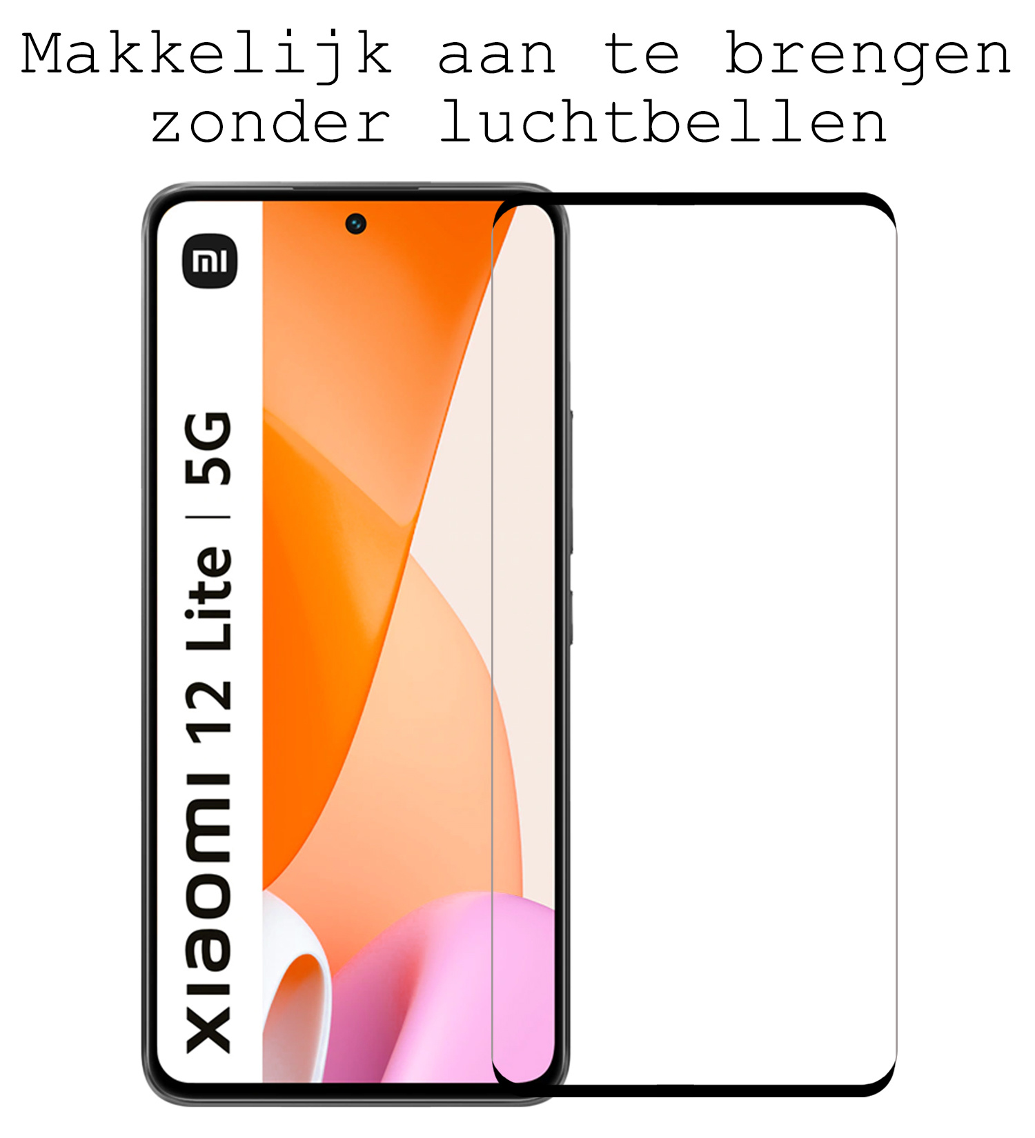 BASEY. Hoes Geschikt voor Xiaomi 12 Lite Hoesje Siliconen Back Cover Case Met 2x Screenprotector - Hoesje Geschikt voor Xiaomi 12 Lite Hoes Cover Hoesje - Donkerblauw