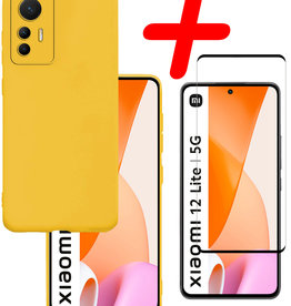 BASEY. BASEY. Xiaomi 12 Lite Hoesje Siliconen Met Screenprotector - Geel