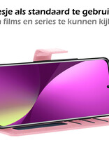 Nomfy Hoesje Geschikt voor Xiaomi 12 Hoes Bookcase Flipcase Book Cover Met 2x Screenprotector - Hoes Geschikt voor Xiaomi 12 Hoesje Book Case - Lichtroze