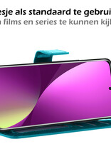 Nomfy Hoesje Geschikt voor Xiaomi 12 Hoes Bookcase Flipcase Book Cover Met Screenprotector - Hoes Geschikt voor Xiaomi 12 Hoesje Book Case - Turquoise