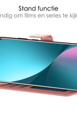 NoXx Hoes Geschikt voor Xiaomi 12 Hoesje Book Case Hoes Flip Cover Wallet Bookcase Met 2x Screenprotector - Rosé goud