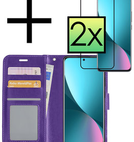 NoXx NoXx Xiaomi 12 Hoesje Bookcase Paars Met 2x Screenprotector