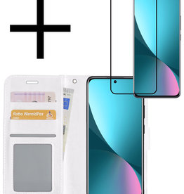 NoXx NoXx Xiaomi 12 Hoesje Bookcase Wit Met Screenprotector