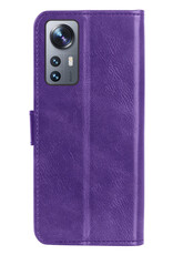 NoXx Hoes Geschikt voor Xiaomi 12 Hoesje Book Case Hoes Flip Cover Wallet Bookcase Met Screenprotector - Paars