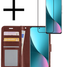 NoXx NoXx Xiaomi 12 Hoesje Bookcase Bruin Met Screenprotector