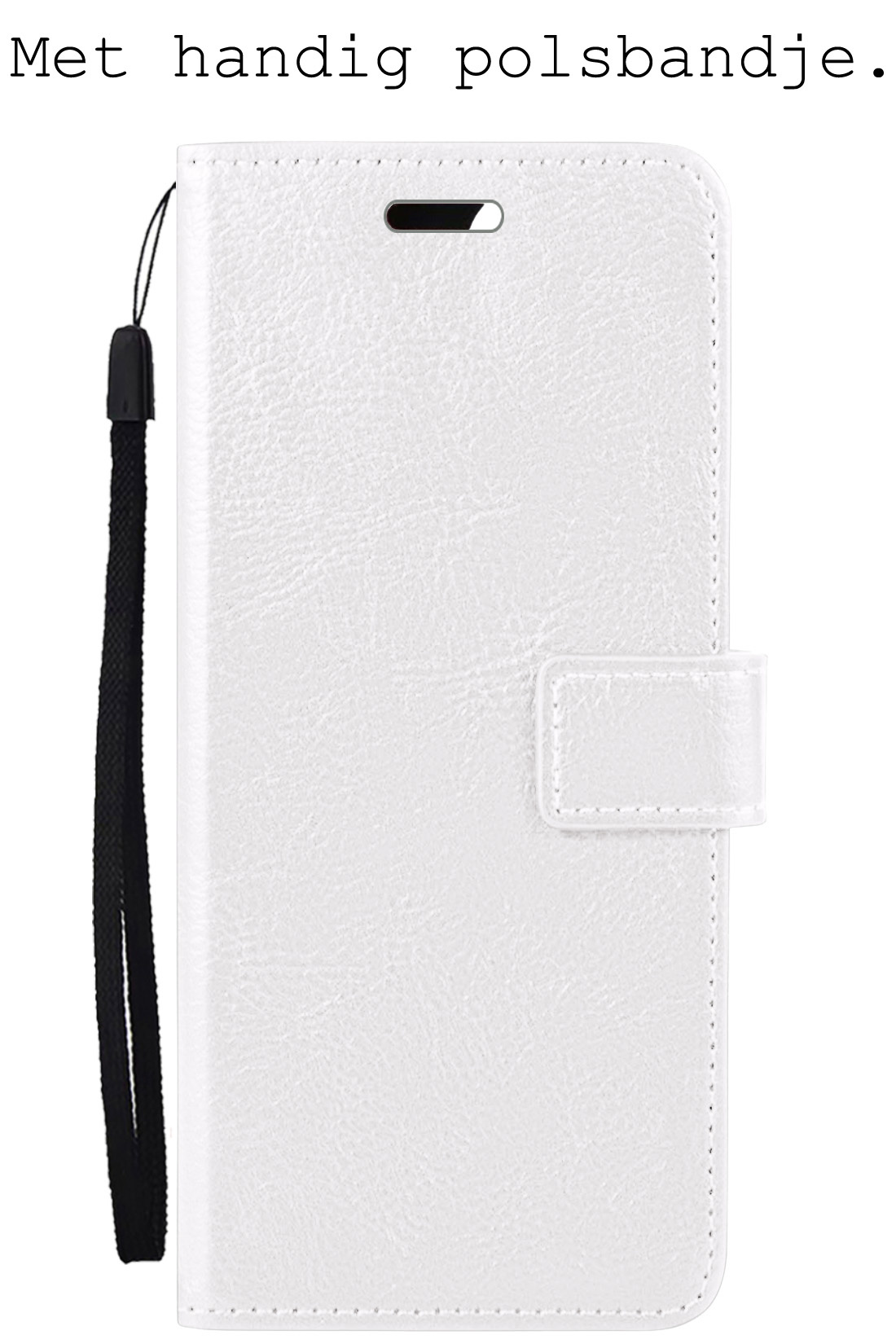 BASEY. Hoes Geschikt voor Xiaomi 12 Hoesje Bookcase Hoes Flip Case Book Cover Met 2x Screenprotector - Hoesje Geschikt voor Xiaomi 12 Hoes Book Case Hoesje - Wit