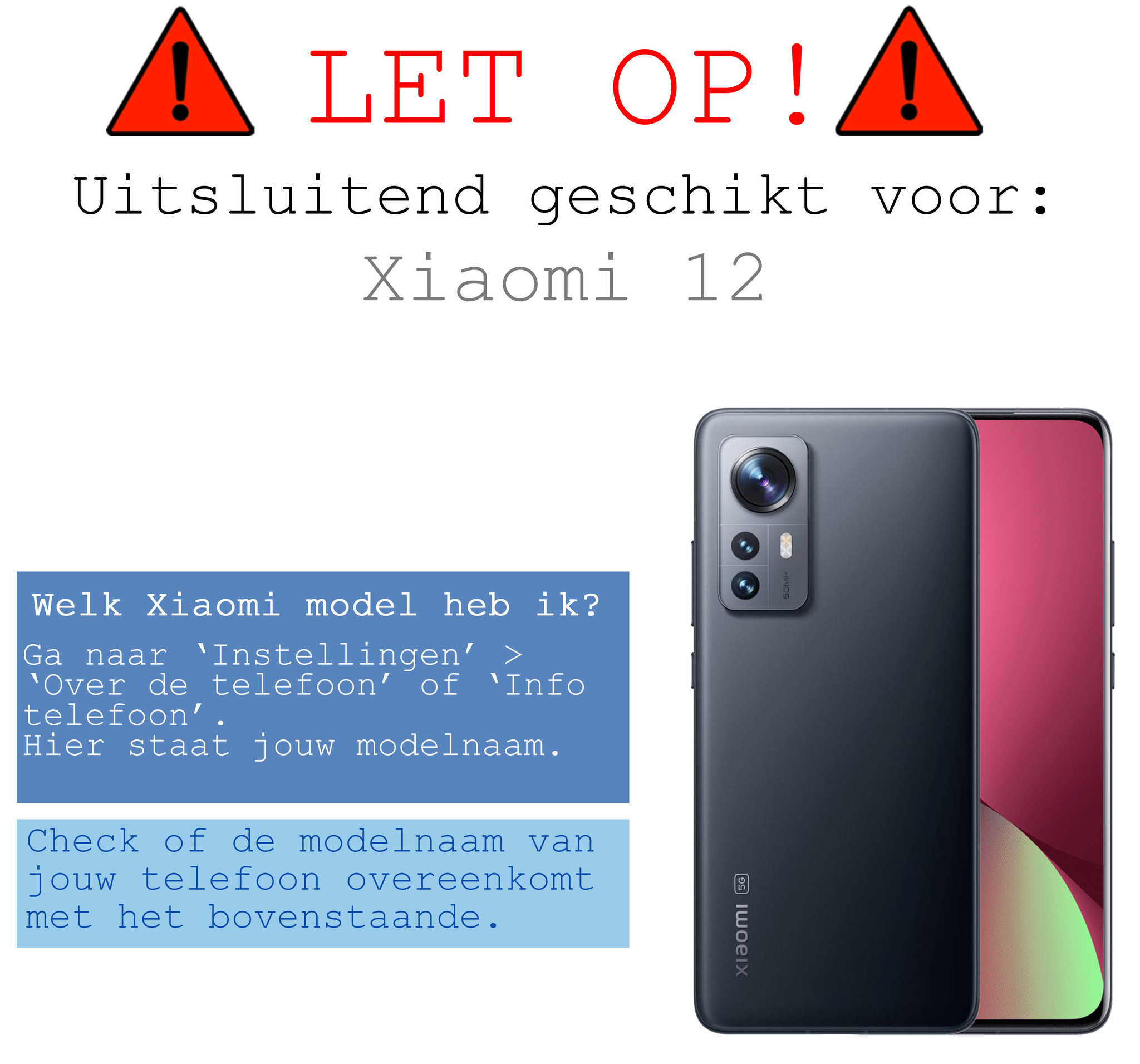 BASEY. Hoes Geschikt voor Xiaomi 12 Hoesje Bookcase Hoes Flip Case Book Cover Met 2x Screenprotector - Hoesje Geschikt voor Xiaomi 12 Hoes Book Case Hoesje - Wit