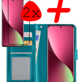 BASEY. BASEY. Xiaomi 12 Hoesje Bookcase Turquoise Met 2x Screenprotector