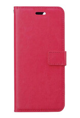 BASEY. Hoes Geschikt voor Xiaomi 12 Hoesje Bookcase Hoes Flip Case Book Cover Met 2x Screenprotector - Hoesje Geschikt voor Xiaomi 12 Hoes Book Case Hoesje - Donkerroze