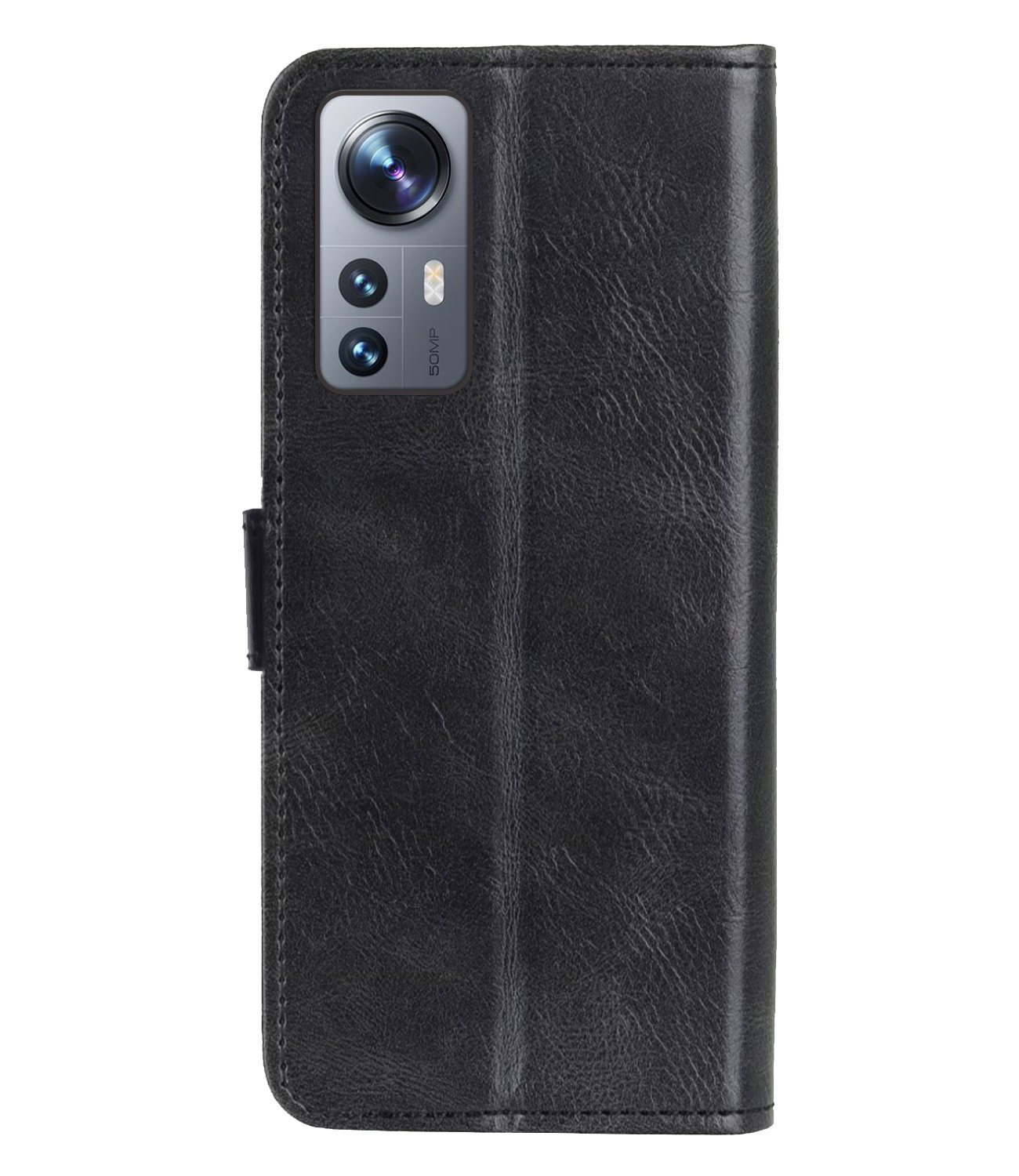 BASEY. Hoes Geschikt voor Xiaomi 12 Hoesje Bookcase Hoes Flip Case Book Cover Met Screenprotector - Hoesje Geschikt voor Xiaomi 12 Hoes Book Case Hoesje - Zwart