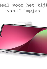 BASEY. Hoes Geschikt voor Xiaomi 12 Hoesje Bookcase Hoes Flip Case Book Cover Met Screenprotector - Hoesje Geschikt voor Xiaomi 12 Hoes Book Case Hoesje - Wit