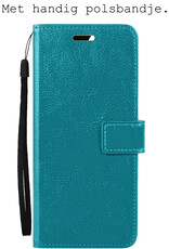 BASEY. Hoes Geschikt voor Xiaomi 12 Hoesje Bookcase Hoes Flip Case Book Cover Met Screenprotector - Hoesje Geschikt voor Xiaomi 12 Hoes Book Case Hoesje - Turquoise