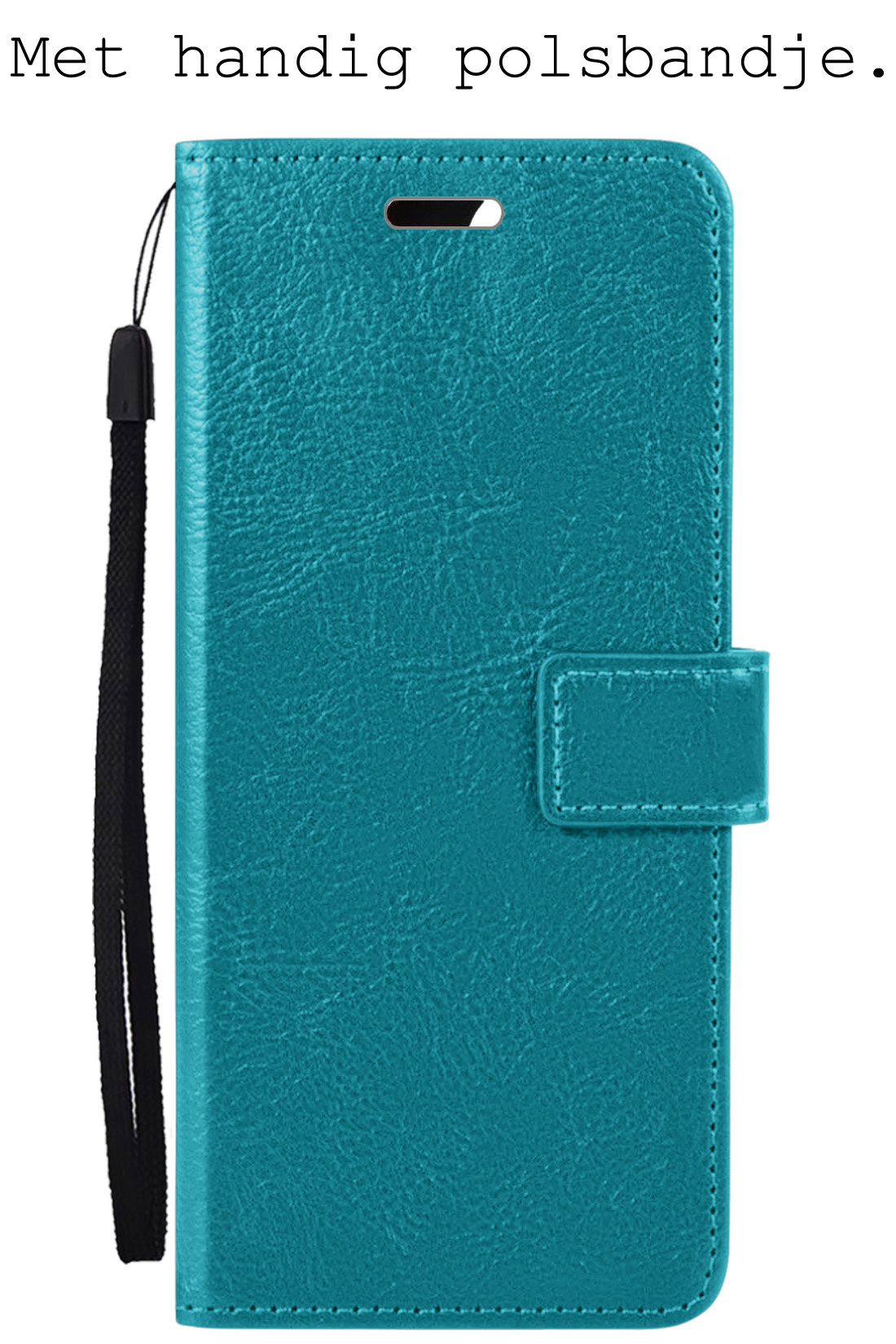 BASEY. Hoes Geschikt voor Xiaomi 12 Hoesje Bookcase Hoes Flip Case Book Cover Met Screenprotector - Hoesje Geschikt voor Xiaomi 12 Hoes Book Case Hoesje - Turquoise