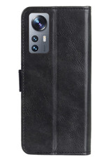 BASEY. Hoes Geschikt voor Xiaomi 12 Hoesje Bookcase Hoes Flip Case Book Cover - Hoesje Geschikt voor Xiaomi 12 Hoes Book Case Hoesje - Zwart