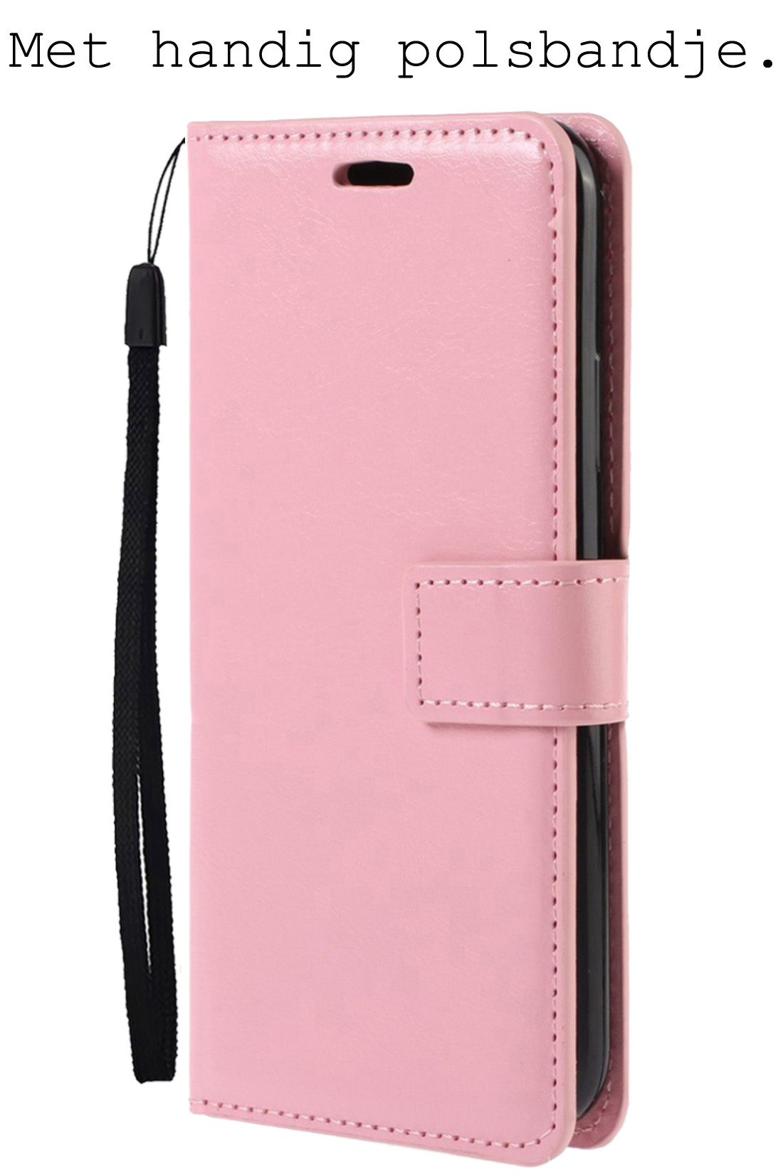 BASEY. Hoes Geschikt voor Xiaomi 12 Hoesje Bookcase Hoes Flip Case Book Cover - Hoesje Geschikt voor Xiaomi 12 Hoes Book Case Hoesje - Lichtroze