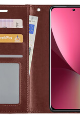 BASEY. Hoes Geschikt voor Xiaomi 12X Hoesje Bookcase Hoes Flip Case Book Cover - Hoesje Geschikt voor Xiaomi 12X Hoes Book Case Hoesje - Bruin