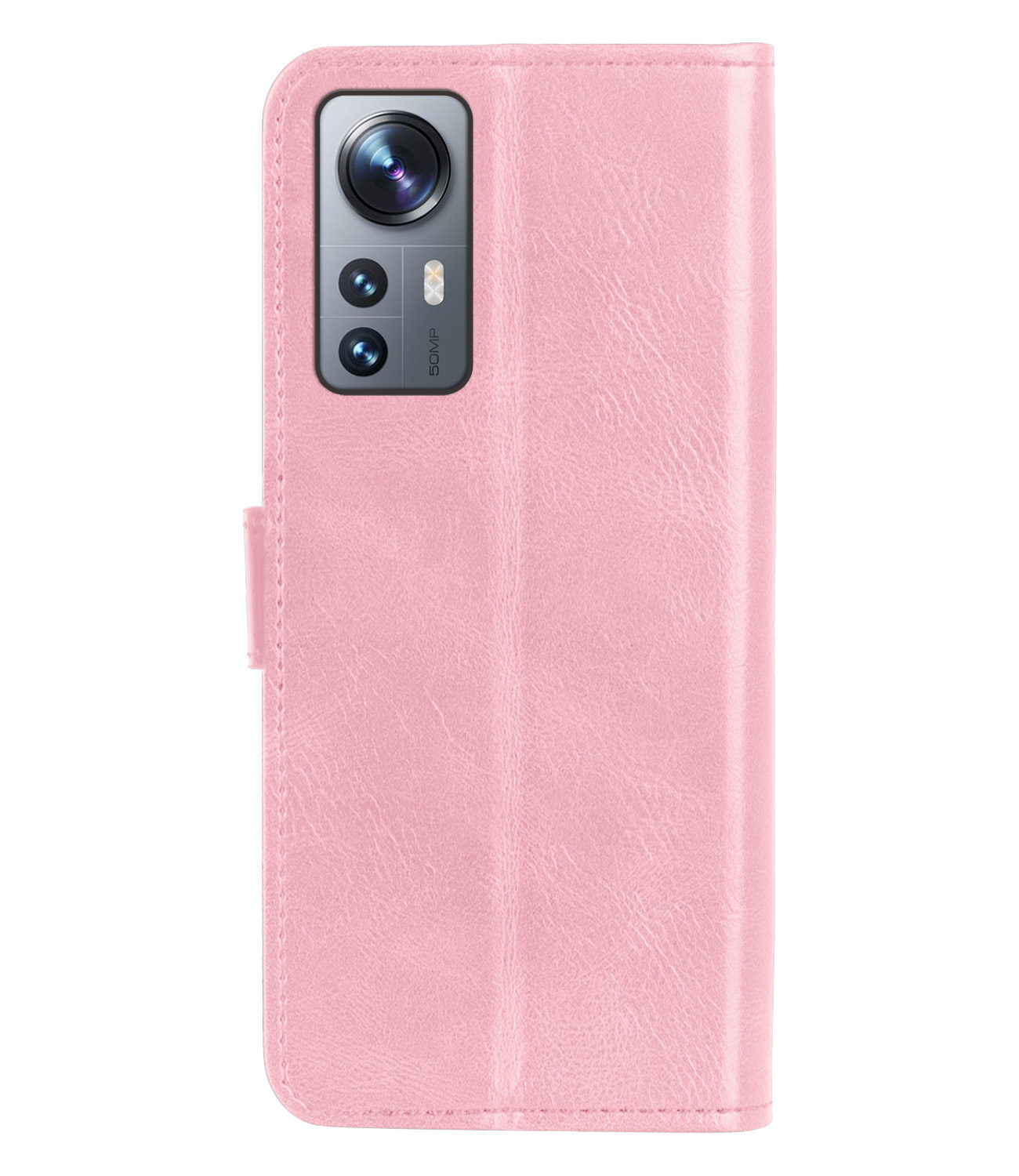 BASEY. Hoes Geschikt voor Xiaomi 12X Hoesje Bookcase Hoes Flip Case Book Cover - Hoesje Geschikt voor Xiaomi 12X Hoes Book Case Hoesje - Lichtroze