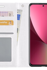BASEY. Hoes Geschikt voor Xiaomi 12X Hoesje Bookcase Hoes Flip Case Book Cover - Hoesje Geschikt voor Xiaomi 12X Hoes Book Case Hoesje - Wit