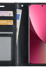 BASEY. Hoes Geschikt voor Xiaomi 12X Hoesje Bookcase Hoes Flip Case Book Cover - Hoesje Geschikt voor Xiaomi 12X Hoes Book Case Hoesje - Zwart