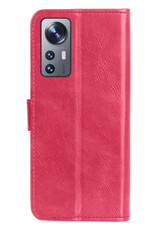 NoXx Hoes Geschikt voor Xiaomi 12X Hoesje Book Case Hoes Flip Cover Wallet Bookcase - Donkerroze