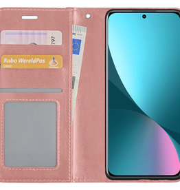 NoXx NoXx Xiaomi 12X Hoesje Bookcase - Rose Goud