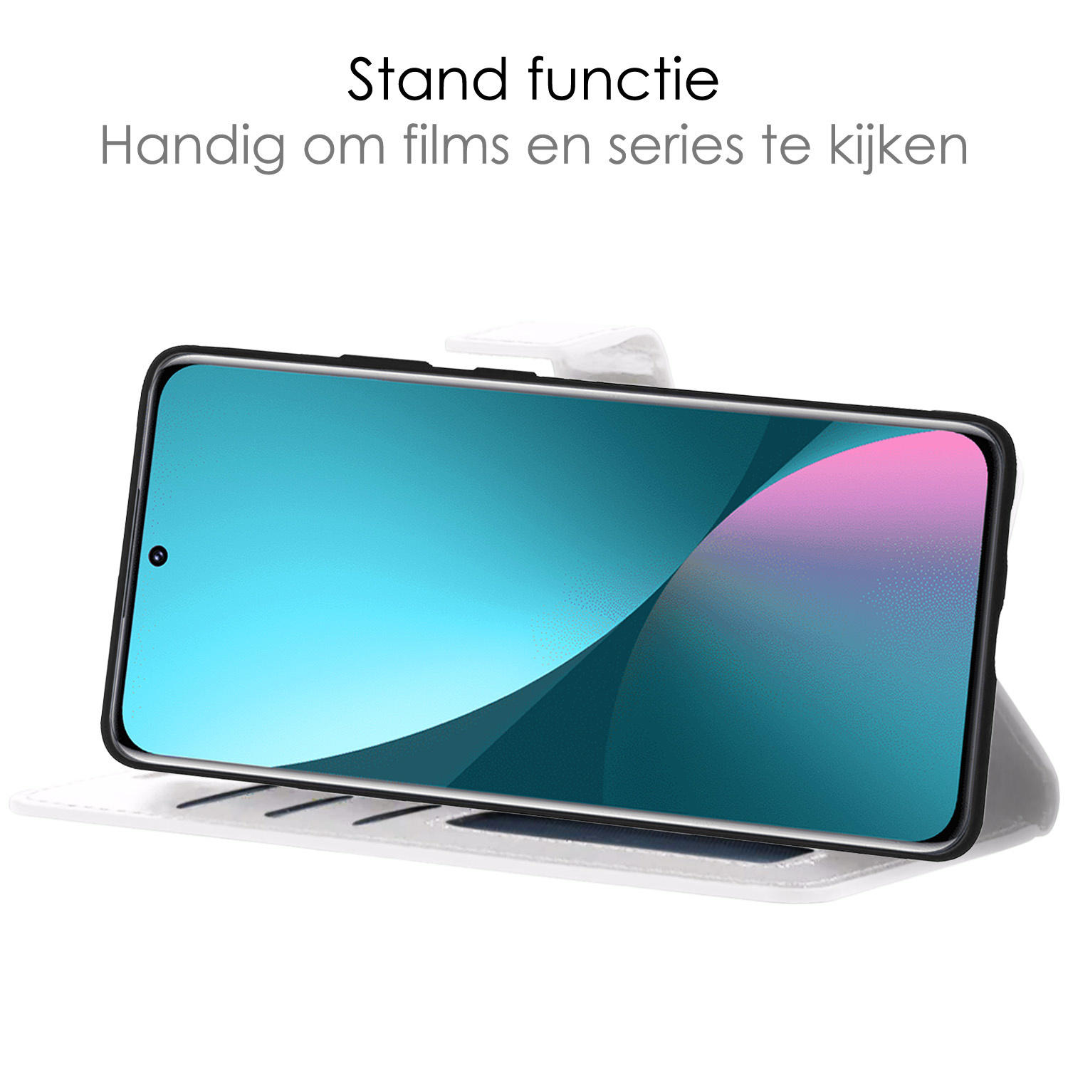 NoXx Hoes Geschikt voor Xiaomi 12X Hoesje Book Case Hoes Flip Cover Wallet Bookcase - Wit