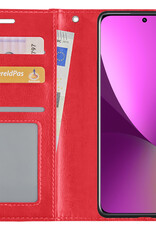 Nomfy Hoesje Geschikt voor Xiaomi 12X Hoes Bookcase Flipcase Book Cover - Hoes Geschikt voor Xiaomi 12X Hoesje Book Case - Rood